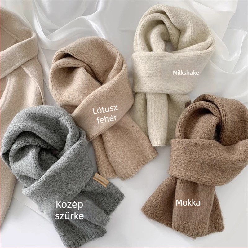 Koreai stílusú sokoldalú sál nőknek, vastag kötött nyakmelegítő, meleg és elegáns télikiegészítő, diákok és párok számára