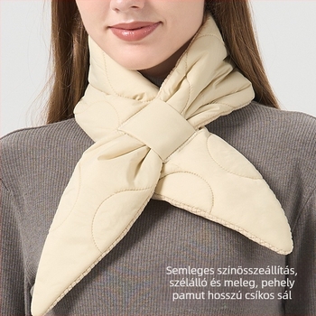 Uniszex téli háromszög sál, szélvédett, fleece-béléssel bélelt, meleg és vastag, koreai stílusú, letisztult és elegáns