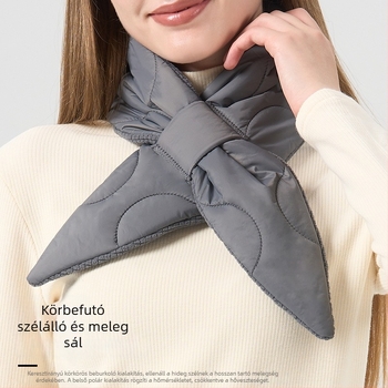 Uniszex téli háromszög sál, szélvédett, fleece-béléssel bélelt, meleg és vastag, koreai stílusú, letisztult és elegáns