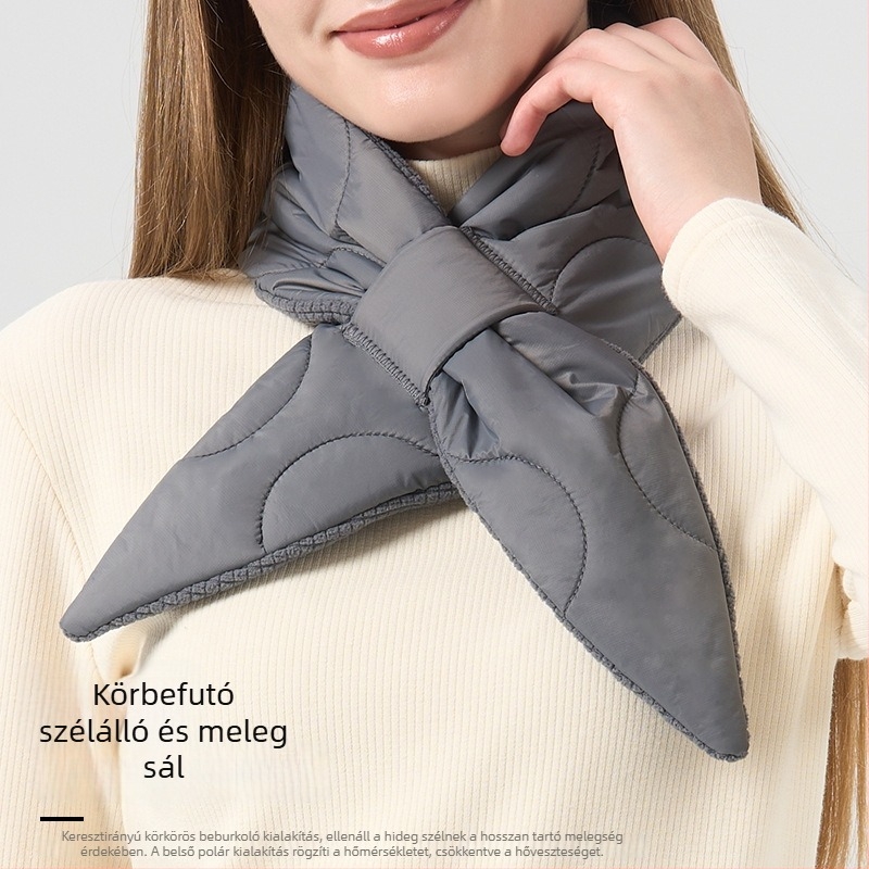Uniszex téli háromszög sál, szélvédett, fleece-béléssel bélelt, meleg és vastag, koreai stílusú, letisztult és elegáns