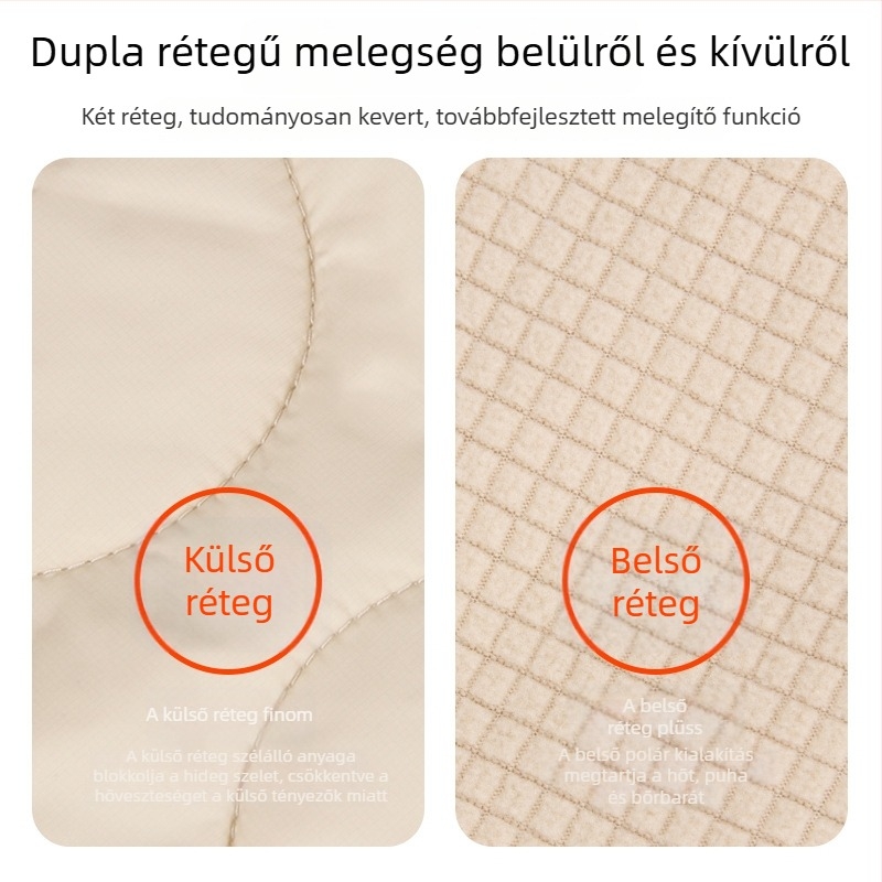 Uniszex téli háromszög sál, szélvédett, fleece-béléssel bélelt, meleg és vastag, koreai stílusú, letisztult és elegáns