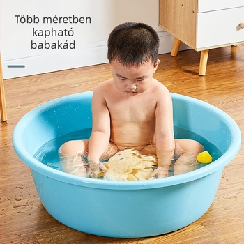 Nagy méretű, vastagított műanyag babafürdőedény – többfunkciós mosóedény arc- és zöldségmosáshoz