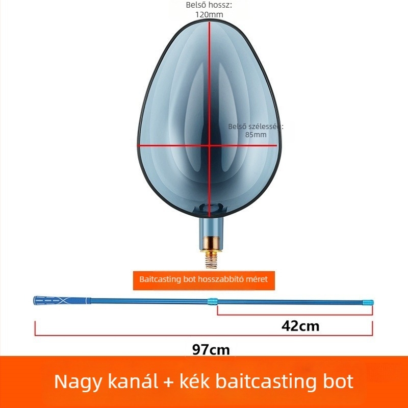 Teleszkópos etetőkanál szénszálas bottal hosszú dobásokhoz