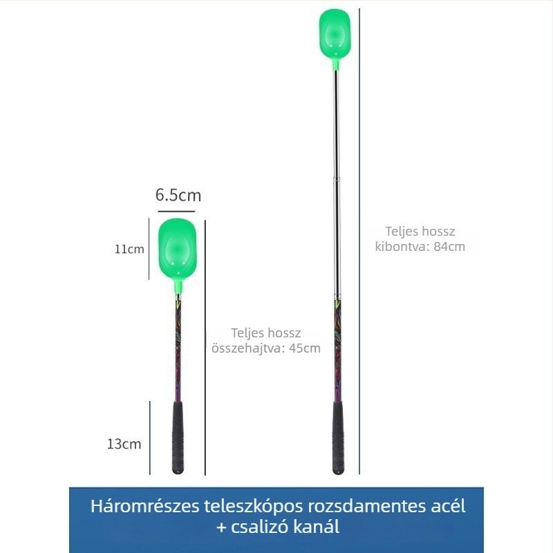 Teleszkópos etetőkanál szénszálas bottal hosszú dobásokhoz