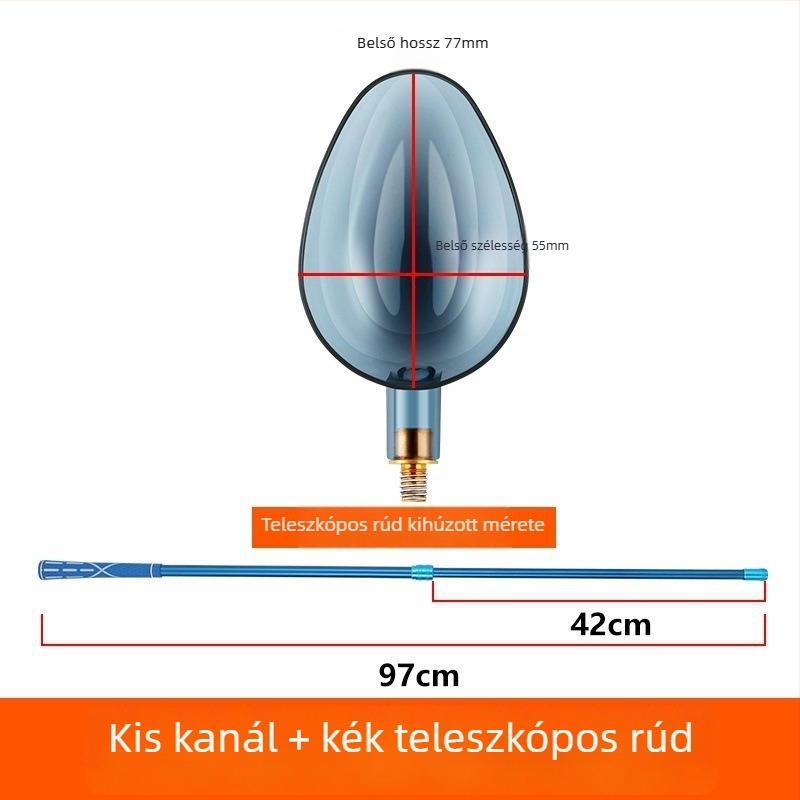 Teleszkópos etetőkanál szénszálas bottal hosszú dobásokhoz