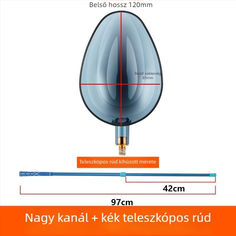 Teleszkópos etetőkanál szénszálas bottal hosszú dobásokhoz