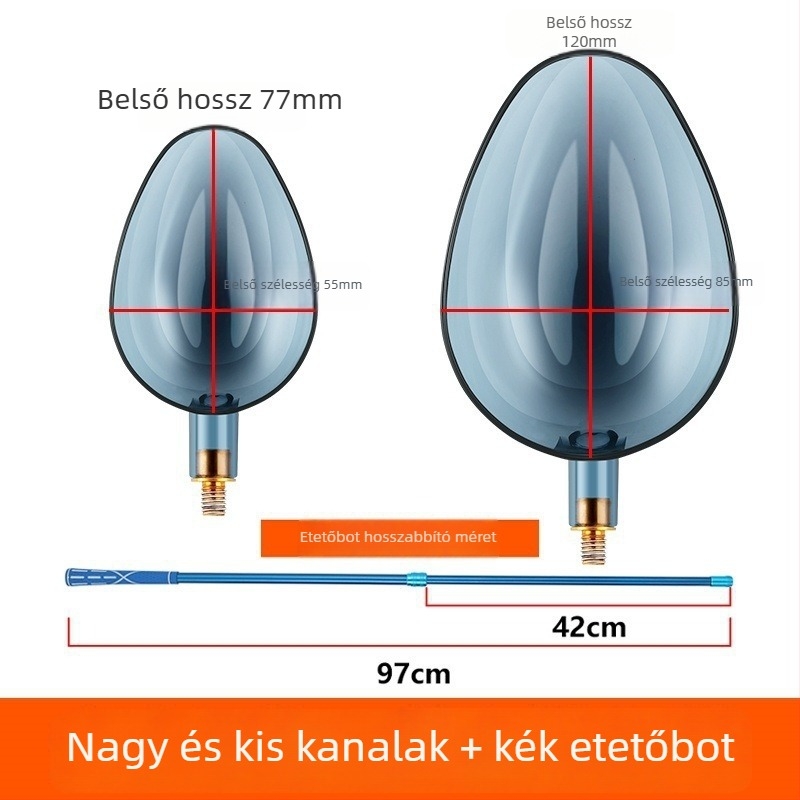 Teleszkópos etetőkanál szénszálas bottal hosszú dobásokhoz