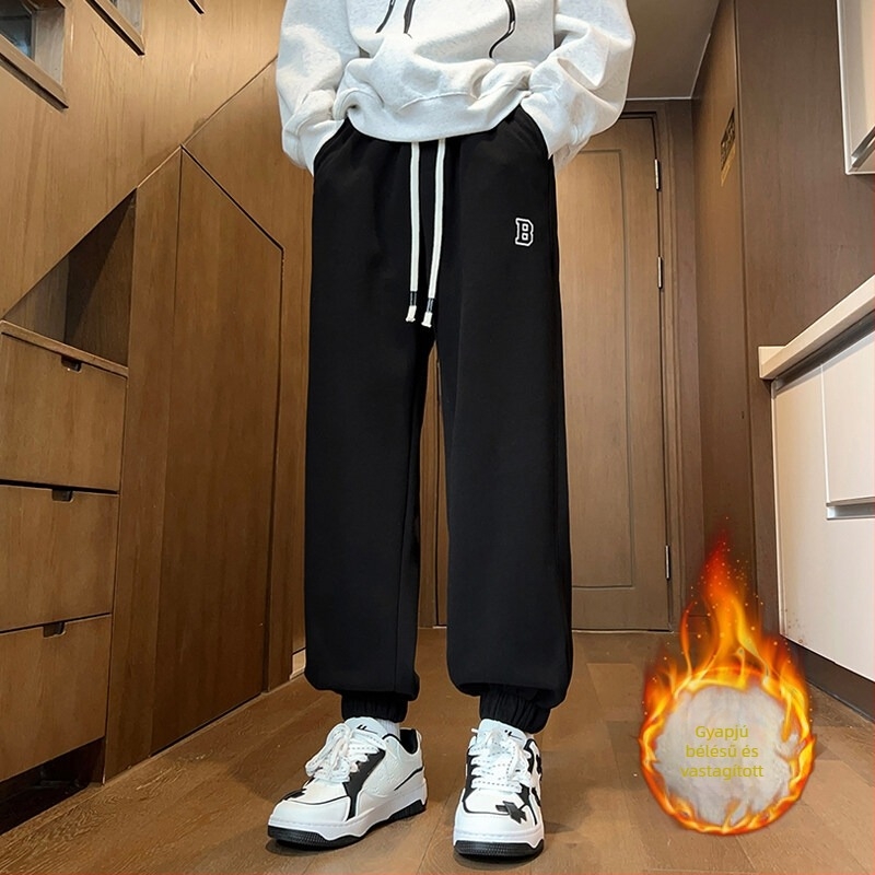 Flísz bevont vastag fiúknak való sportnadrág, őszi–téli 2024