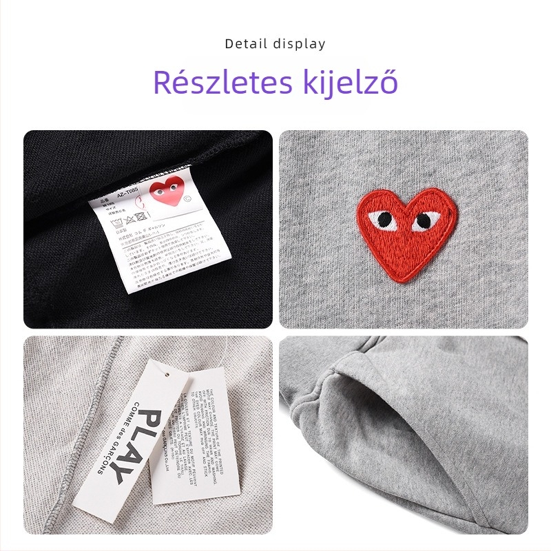 Férfiak számára készült magas derekú sportnadrág, húzózsinórral és szív alakú mintával