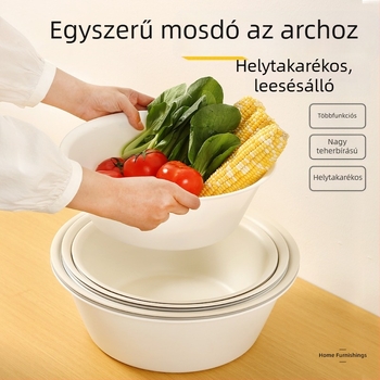 Műanyag mosóedény háztartási használatra, 39 cm-es többfunkciós edény arc- és zöldségmosáshoz, ruhák mosásához, ideális diákszállásokhoz