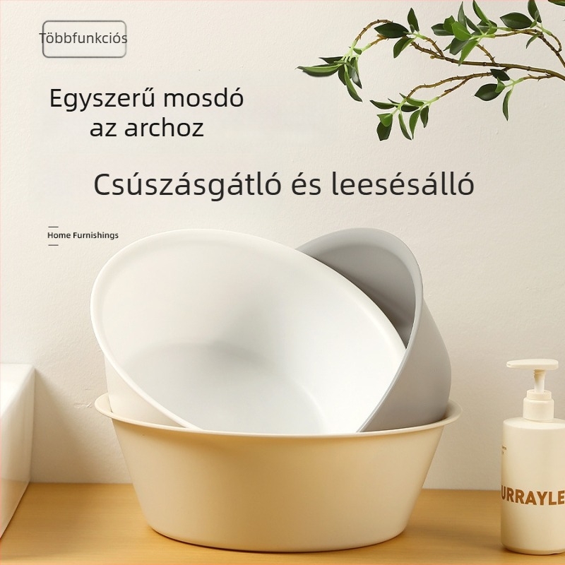 Műanyag mosóedény háztartási használatra, 39 cm-es többfunkciós edény arc- és zöldségmosáshoz, ruhák mosásához, ideális diákszállásokhoz