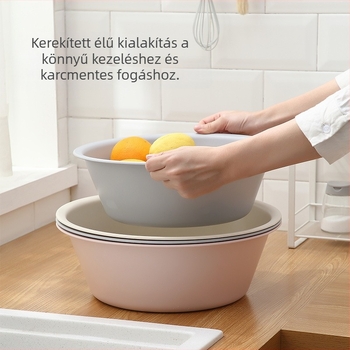Fehér műanyag mosdókagyló, nagy kapacitású, többfunkciós mosó- és arcmosó medence, kolis használatra és otthoni használatra.