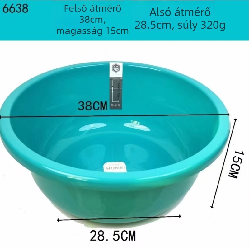 Műanyag mosdókagyló, vastagított kivitel, 39 cm, otthoni használatra – zöldségek és ruhák mosására