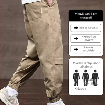 2025 új férfi könnyű nyári lezser nadrág, jogger-haram stílus, hosszú nadrág