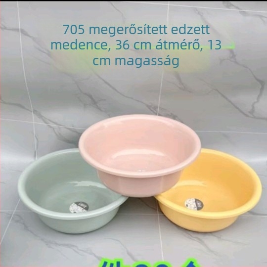 Edzett vastagított műanyag mosóedény, 30 cm, otthoni használatra – arcra, zöldségekre és lábakra