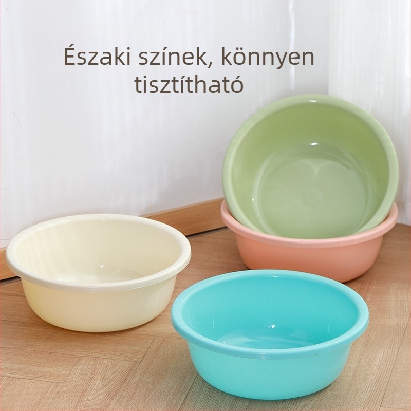 Edzett vastagított műanyag mosóedény, 30 cm, otthoni használatra – arcra, zöldségekre és lábakra
