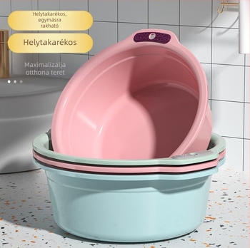 Kétfülű, többfunkciós mosdótál arcmosáshoz, újszülött fürdetéséhez, ruhák mosásához és lábfürdőhöz, műanyag