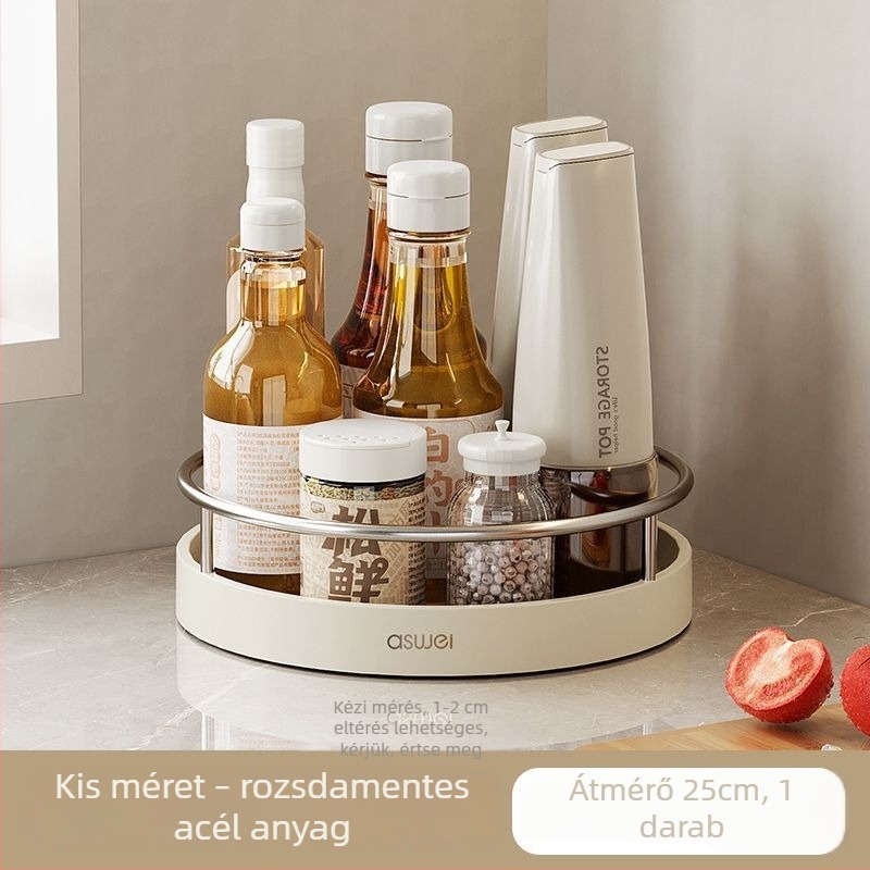 Konyhai forgó fűszertartó – 360°-os többfunkciós tároló