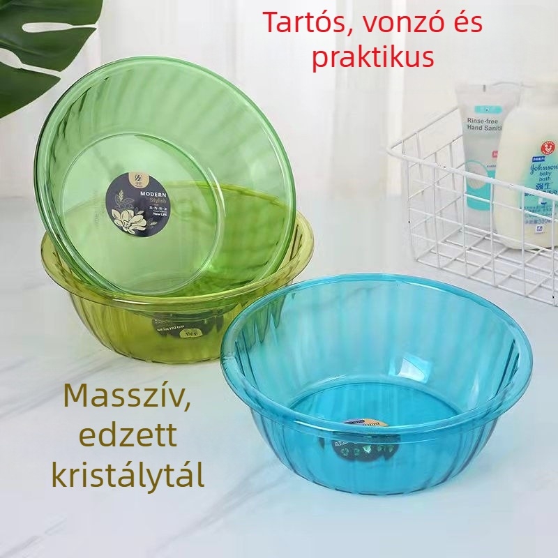 Műanyagból készült, kristálytiszta mosdóedény, edzett, kompakt a kollégiumi használathoz