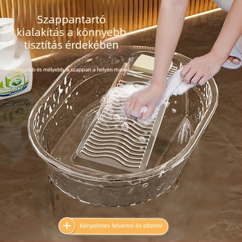 Beépített mosómedencés lavór, nagy kapacitású műanyag, háztartási használatra