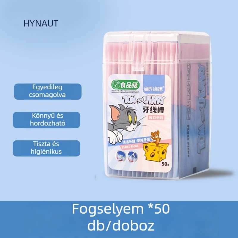 Cat and Mouse fogselyem pálca – polimeres, hordozható otthoni használatra, a fogak közötti részek tisztítása és a fogkő eltávolítása