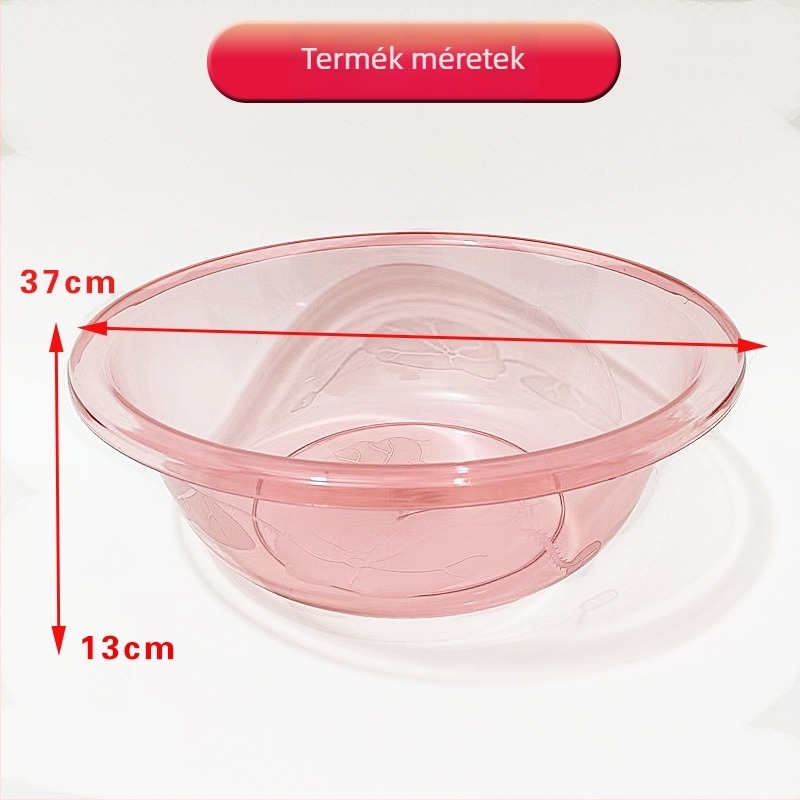 37 cm átlátszó PET edény arc- és zöldségmosáshoz, konyhai használatra, vastag kristályos műanyag