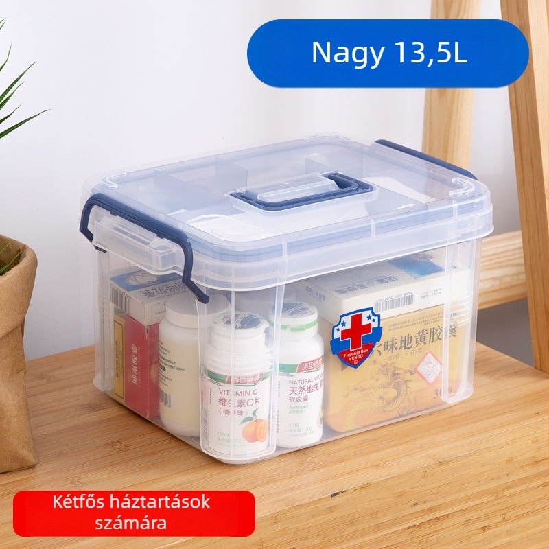 Családi orvosi doboz, elsősegély doboz, gyógyszer tároló doboz, nagy orvosi doboz, teljes otthoni orvosi készlet, kis méretű orvosi doboz