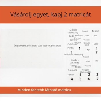 Nagy kapacitású élelmiszer-minőségű műanyag gyógyszeres tároló, 21 rekesszel, reggel, délben és este adagot tárolva; hordozható, testreszabható logóval