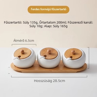 SEYIMICS Kerámia fűszertartó készlet – 3 darabos konyhai edény: sótartó, chili tartó és fűszertartó