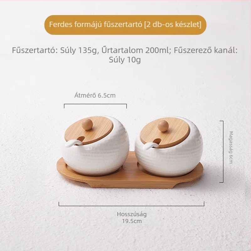 SEYIMICS Kerámia fűszertartó készlet – 3 darabos konyhai edény: sótartó, chili tartó és fűszertartó