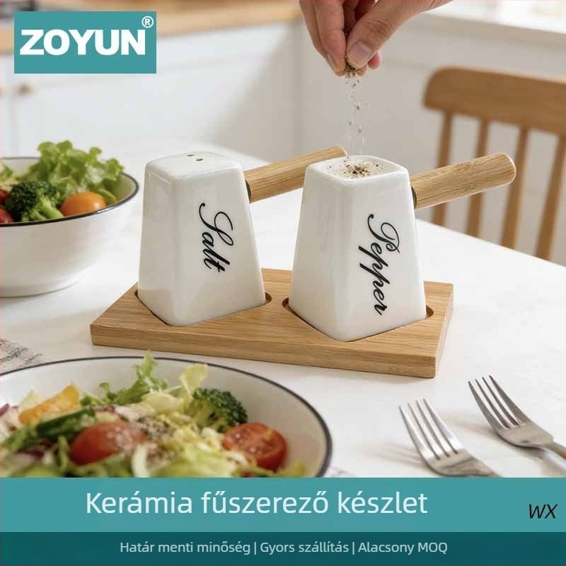 Kerámia fűszertartó készlet a konyhához – só és bors tároló üvegek