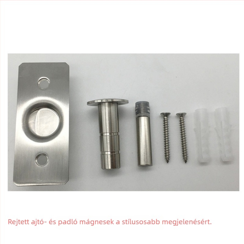 Ajtó stop mágneses, padlóra szerelhető, 304 rozsdamentes acélból, ütközés elleni védelem