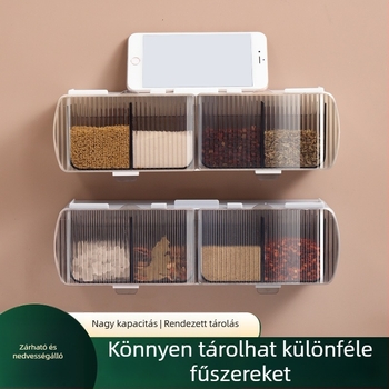 Konyhai fűszertartó üvegekből álló falra szerelhető készlet – só- és fűszertartó üvegek, könnyed luxus stílus