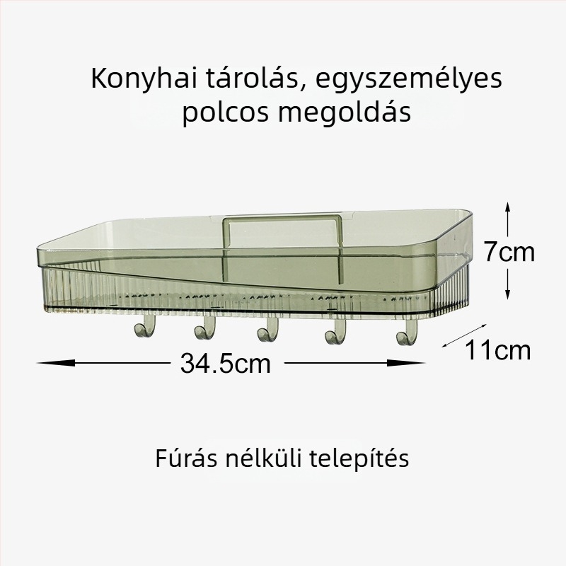 Fali konyhai fűszertároló – fúrás nélkül, többfunkciós üvegtartó