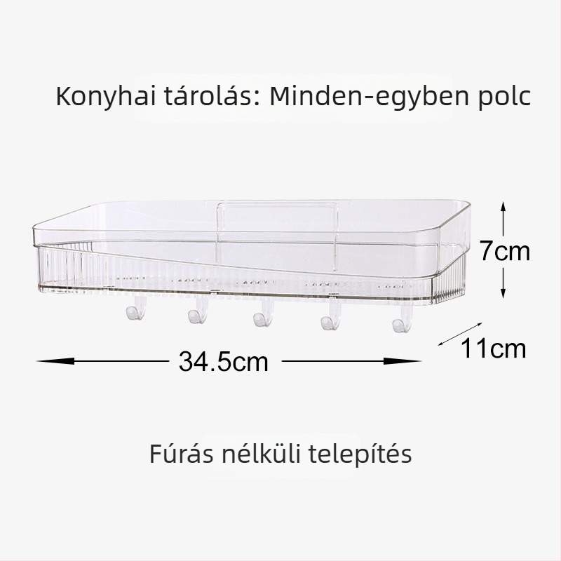 Fali konyhai fűszertároló – fúrás nélkül, többfunkciós üvegtartó