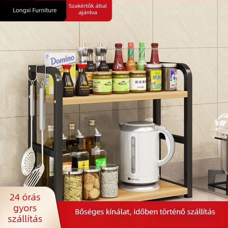 Konyhai többszintes fűszertartó állvány szószokhoz, ecethez és olajhoz