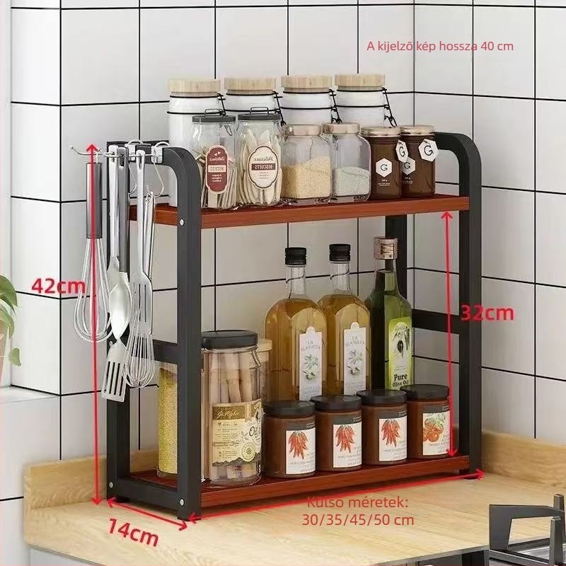 Konyhai többszintes fűszertartó állvány szószokhoz, ecethez és olajhoz