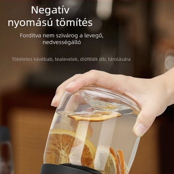 900 ml-es üveg vákuumtároló kávébabokhoz, kávéőrleményhez és tealevelekhez