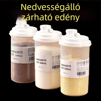 Élelmiszer-minőségű, zárható cukortároló edény, nedvességálló konyhai tároláshoz liszthez és keményítőhöz