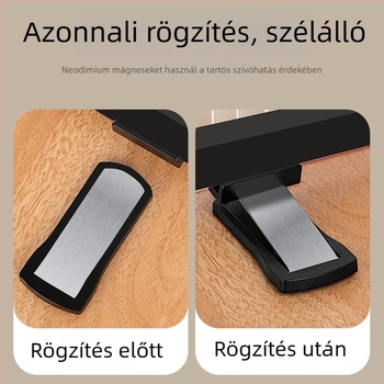 Ultra vékony, láthatatlan mágneses ajtófogó üvegajtókhoz, fúrásmentes, ütközés elleni védelem, cinkötvözet, keskeny keret