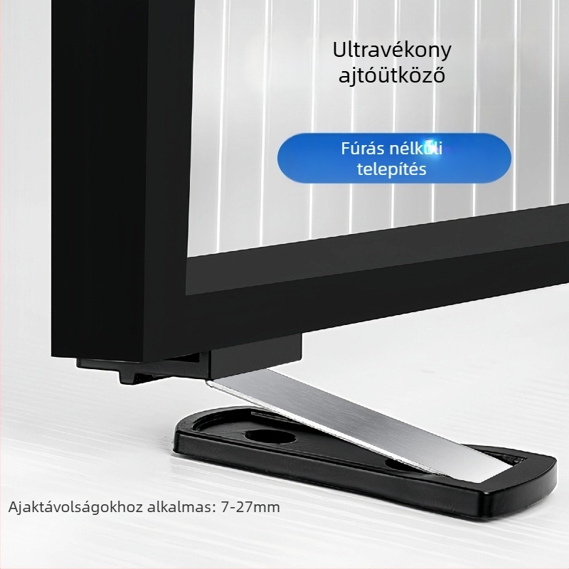 Ultra vékony, láthatatlan mágneses ajtófogó üvegajtókhoz, fúrásmentes, ütközés elleni védelem, cinkötvözet, keskeny keret