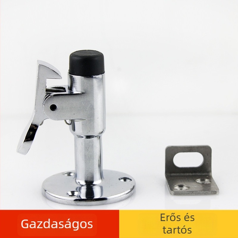 Hajóhoz készült ajtó stopper magnéziumötvözetből, szélálló, falra szerelhető szívóval és horoggal, 7 cm