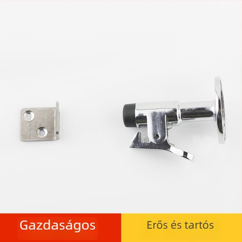 Hajóhoz készült ajtó stopper magnéziumötvözetből, szélálló, falra szerelhető szívóval és horoggal, 7 cm