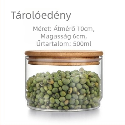 Élelmiszerminőségű üveg tárolóedény fedővel, tea, kávébab és fűszerek számára