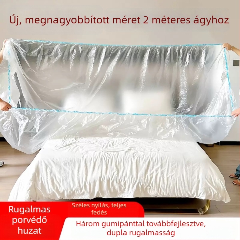 Gumis élű bútorvédő, teljes lefedés nagy ágyhoz és kanapéhoz, egyszer használatos porvédő.