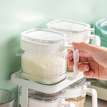Minimalista üveges zárható szószos üveg tároló állvánnyal és kis kanállal – 500 ml