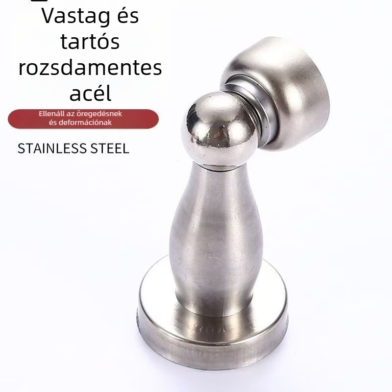 Perforált rozsdamentes acél mágneses ajtózáró – falra szerelhető, új modell, hálószoba és fürdőszoba ajtókhoz
