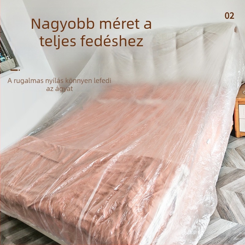 Egyszer használatos porvédő huzat ágyhoz és bútorokhoz elasztikus szegéllyel