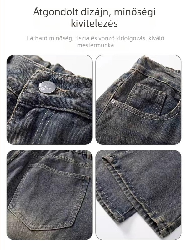 Férfi farmernadrág: enyhén szélesedő lábakkal, retro amerikai hangulat, egyenes szabású, slim fazon, tavasz–őszre