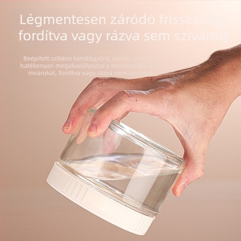 Üveg lezárható, átlátszó tároló diófélék és nassolnivalókhoz, 501–800 ml, kerek konyhai tartó, többfunkciós